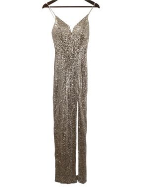 B. Smart Champagne Sequin Top with Pale Blush Lining